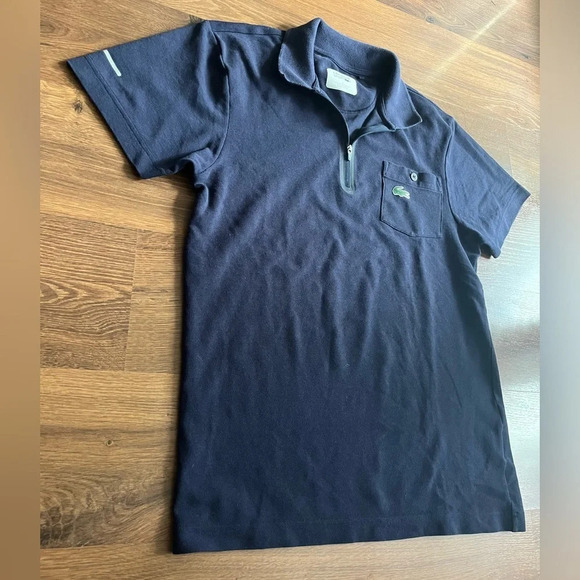 Lacoste Sport Short Sleeve Zip Up Golf Polo w/Pocket and Logo - Picture 5 of 11